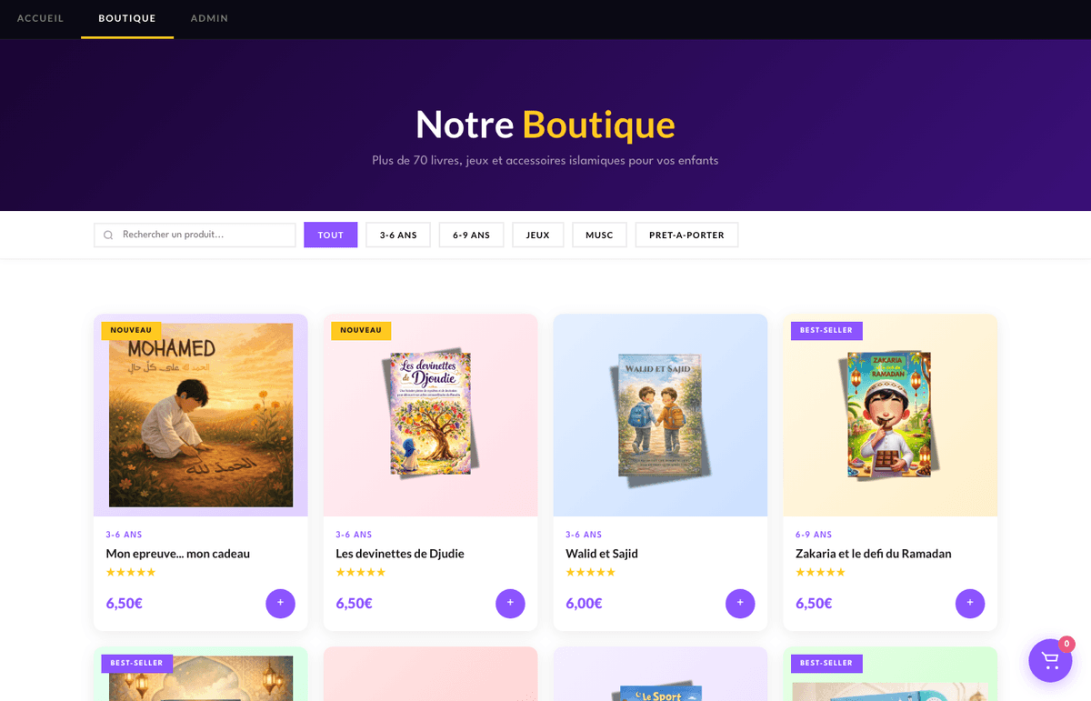 Boutique e-commerce — détails